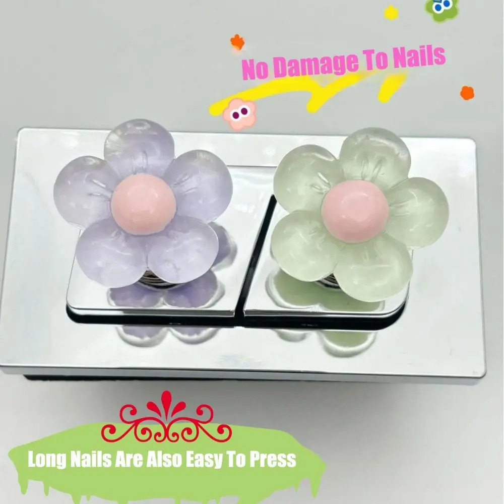 1/2PCS Flower Shaped Toilet Flush Button Drawer Handle Toilet Tank Button Toilet Lid Lifter Labor-saving Bathroom Flush Switch