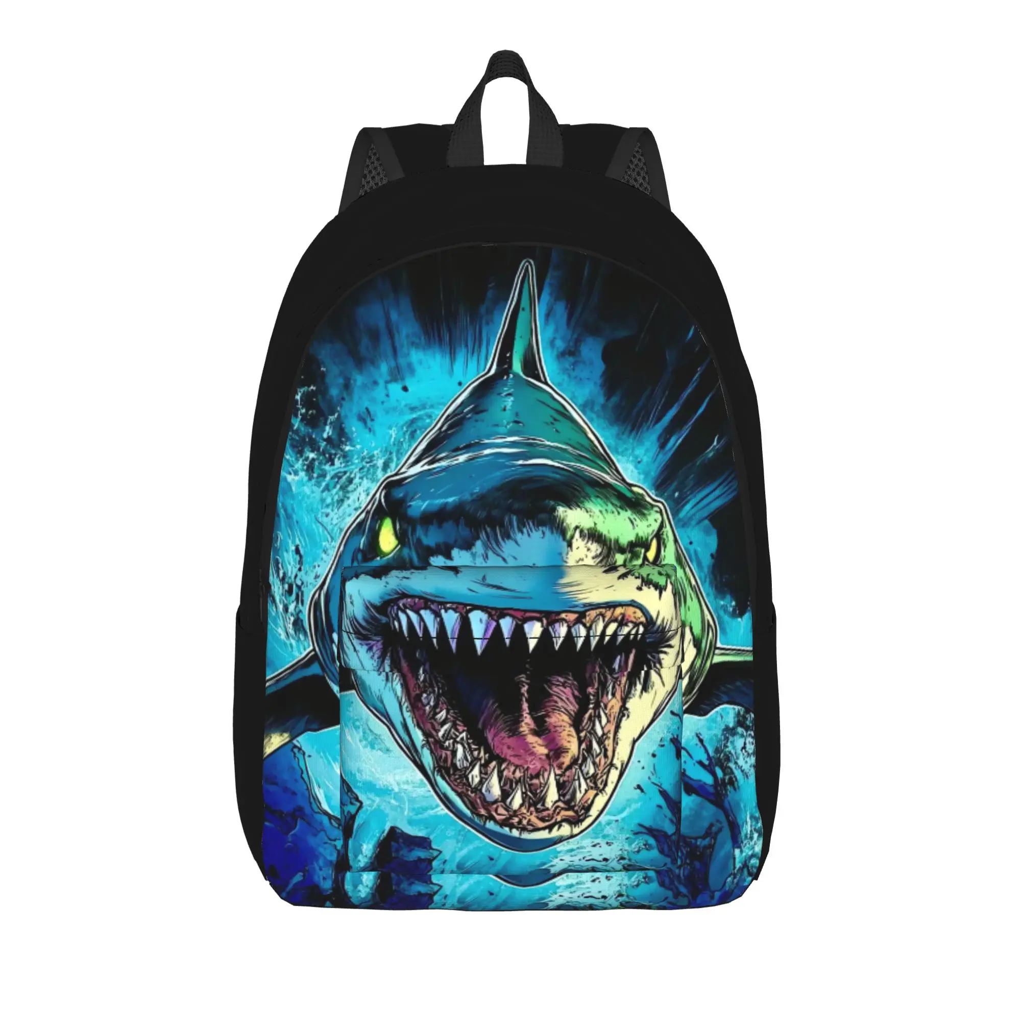 Jaw-Shark Classic Film Amity Island Backpack  Travel Backpacks Unisex Stylish High School Bags Custom Big Rucksack