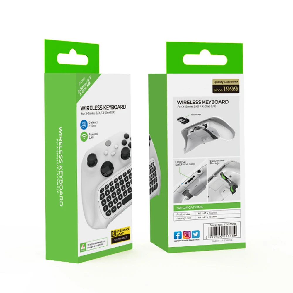 ل Xbox One S Chatpad لوحة مفاتيح ألعاب صغيرة لاسلكية دردشة رسالة لوحة المفاتيح مع الصوت/سماعة جاك ل Xbox One Elite & سليم Gam