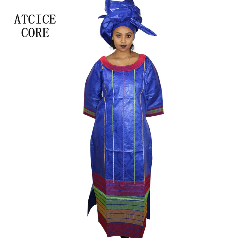 

African Attire For Women Bazin Riche Embroidery Plus Size Elegant Party Church Dress