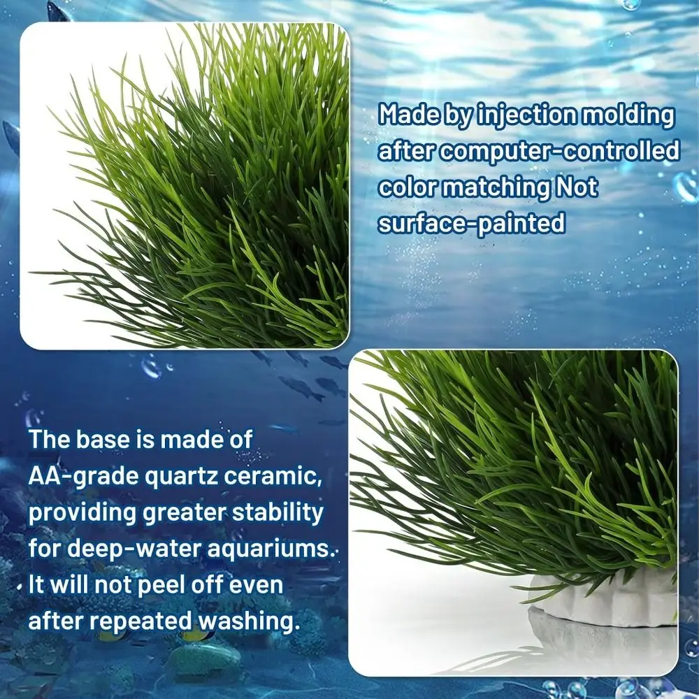 Non-Toxic Artificial Aquarium Plants Low Maintenance Easy Clean Plastic Fish Tank Decor PVC Realistic Fake Plants