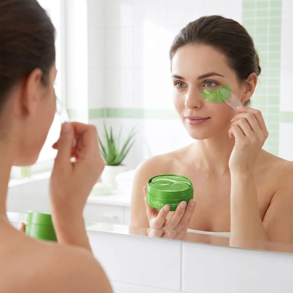60pcs Aloe Vera Collagen Eye Mask Anti Dark Circles Eyes Bags Moisturizing Anti-Wrinkles Eye Patches Eyes Skin Care Products