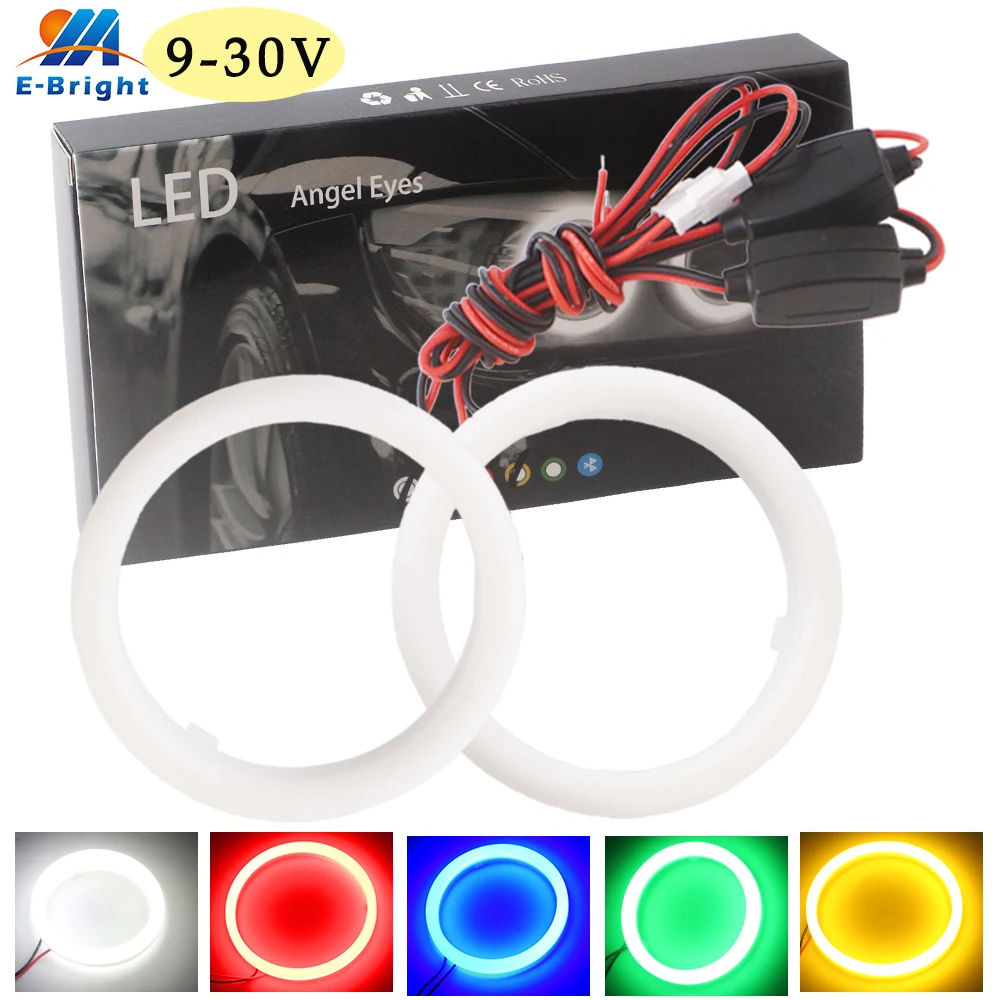 1X Angel Eyes Halo Ring COB Led Car Motorcycle Scooter Headlight Decorative Fog Width Light 12V 24V White Red Blue Green Amber