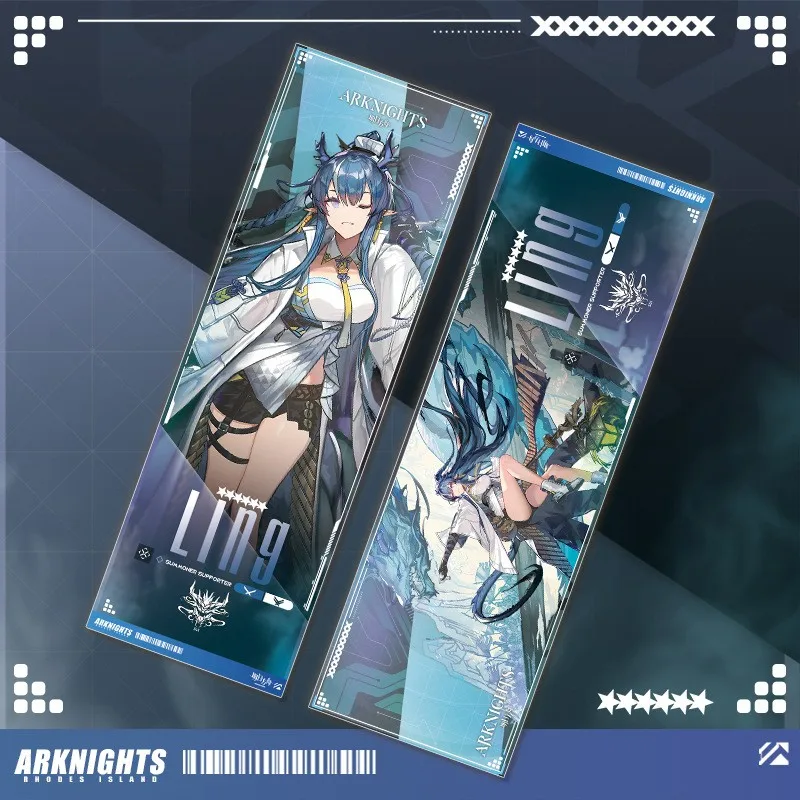 Anime Game Arknights Lappland Skadi the Corrupting Heart Specter W Lappland Bookmarks Laser Ticket Cosplay Collection Card