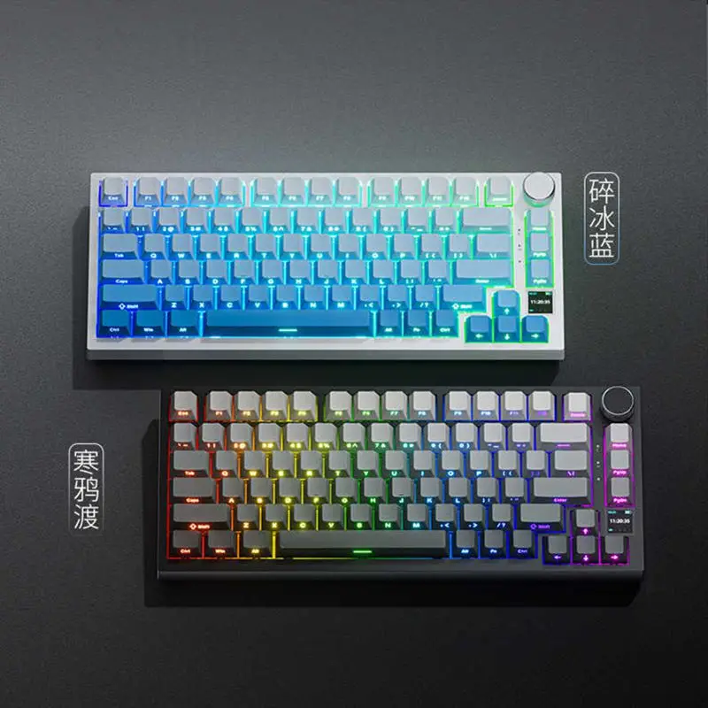 Ajazz Ak820 Wireless Mechanical Keyboard Multifunctional Knob Customized Gaming Keyboard Gasket Structure Game Accessories Lol