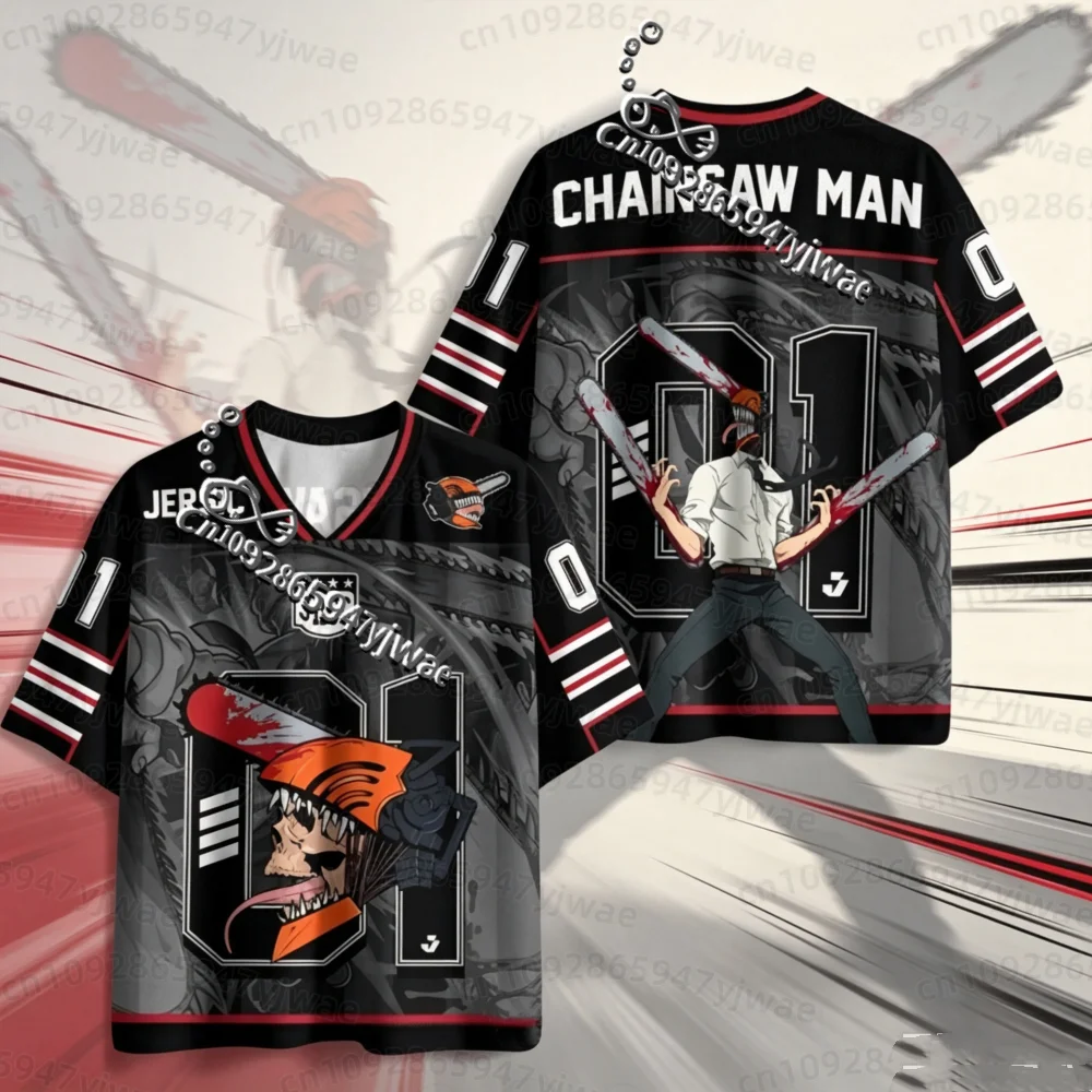 26 Summer Men's Women Short Sleeve T-Shirt  Anime Chainsaw Man Denji Makima Asa Mitaka print Jersey  Men's T-Shirt Men Clothing