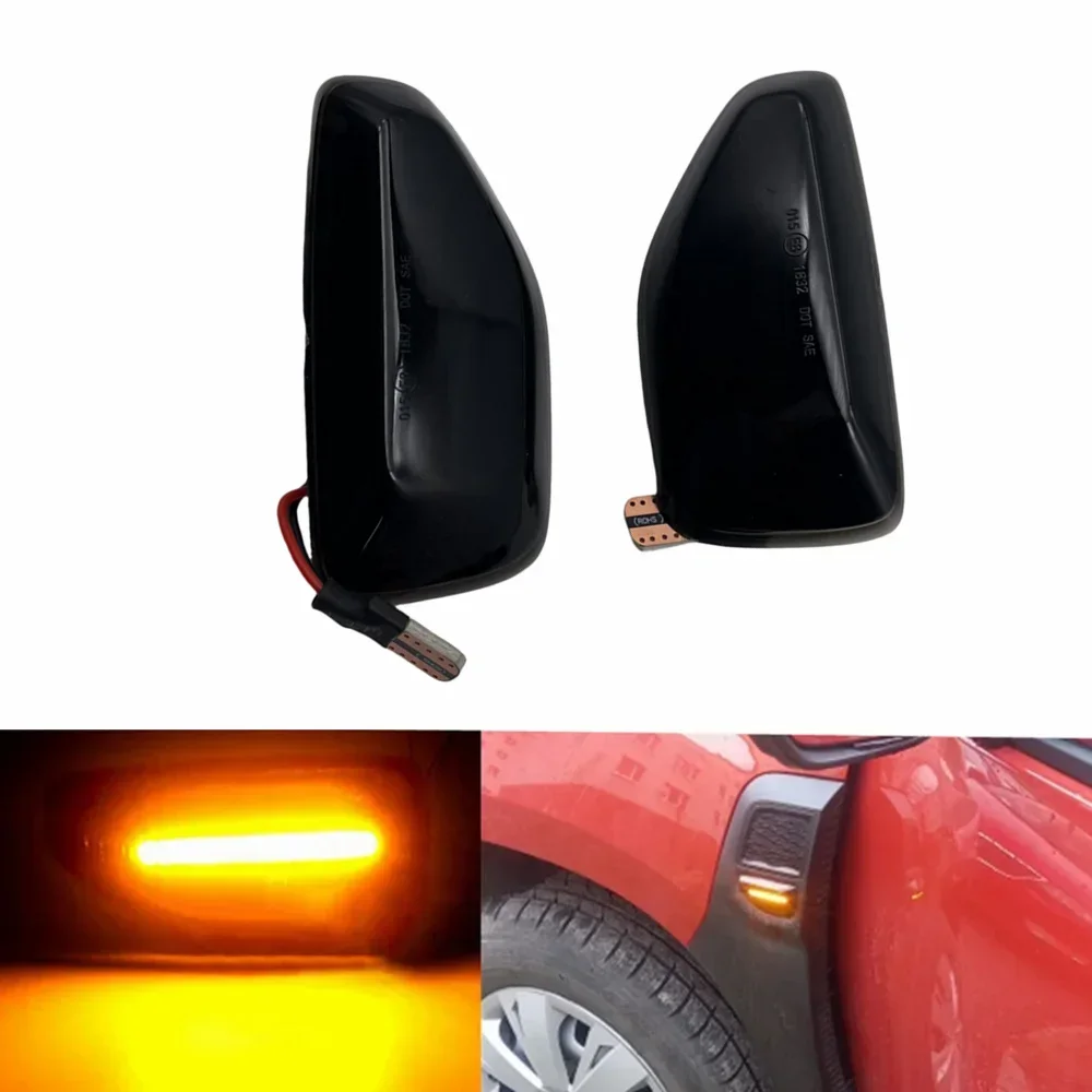 

For Dacia Logan II Sandero Duster 2PCS LED Dynamic Indicator Signal Light New Amber Side Turn Signal Blinker Light Car Styling