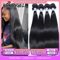 Wow Angel 28 30inch Bone Straight Human Hair Bundles 1/3/4 pieces 10A Peruvian Remy Hair Extensions Weave Bundles Virgin Hair