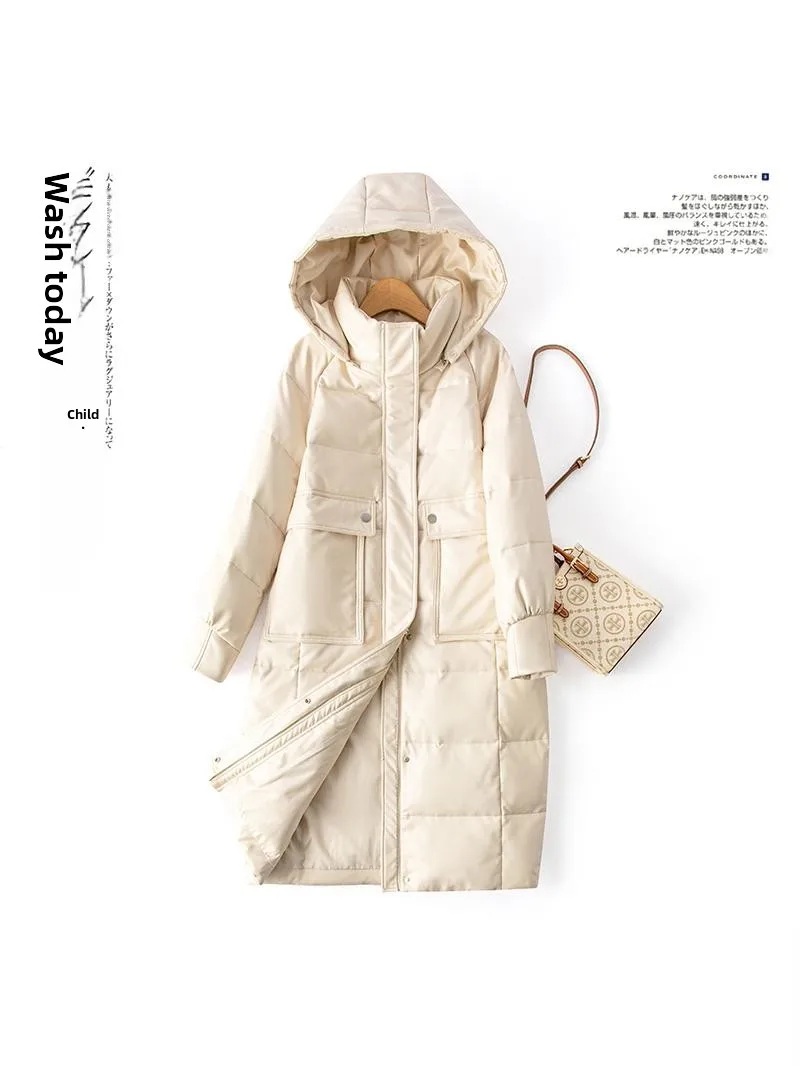 2025年冬 レディース ロング丈 オーバーニー ファーコート シエンド 本革 耐久性のあるシープスキンコート 取り外し可能なフード付き 通勤用