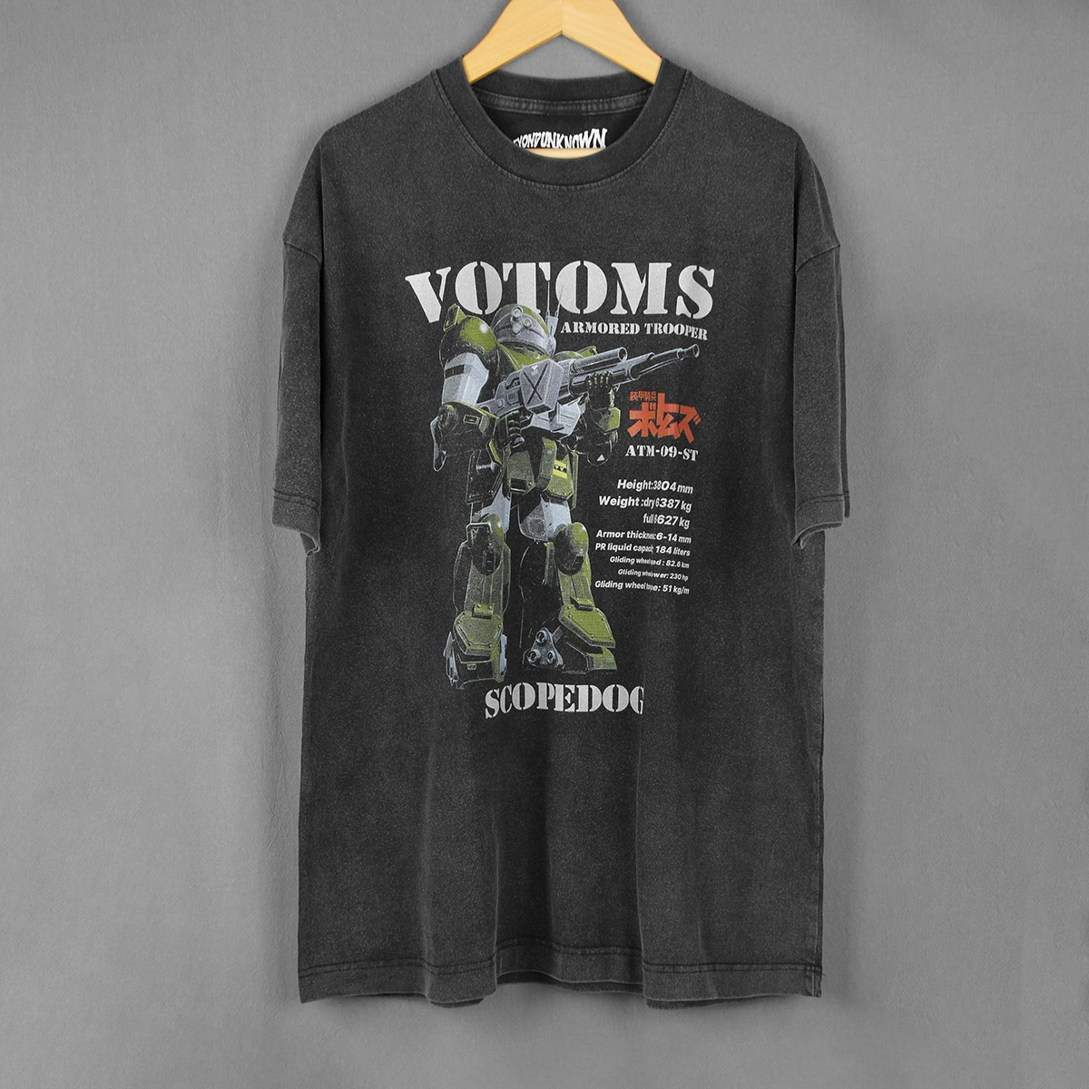 Armored Trooper Votoms T-Shirt Scopedog Anime Aura Battler Dunbine Cotoon Washed Long Sleeves Tee Shirt