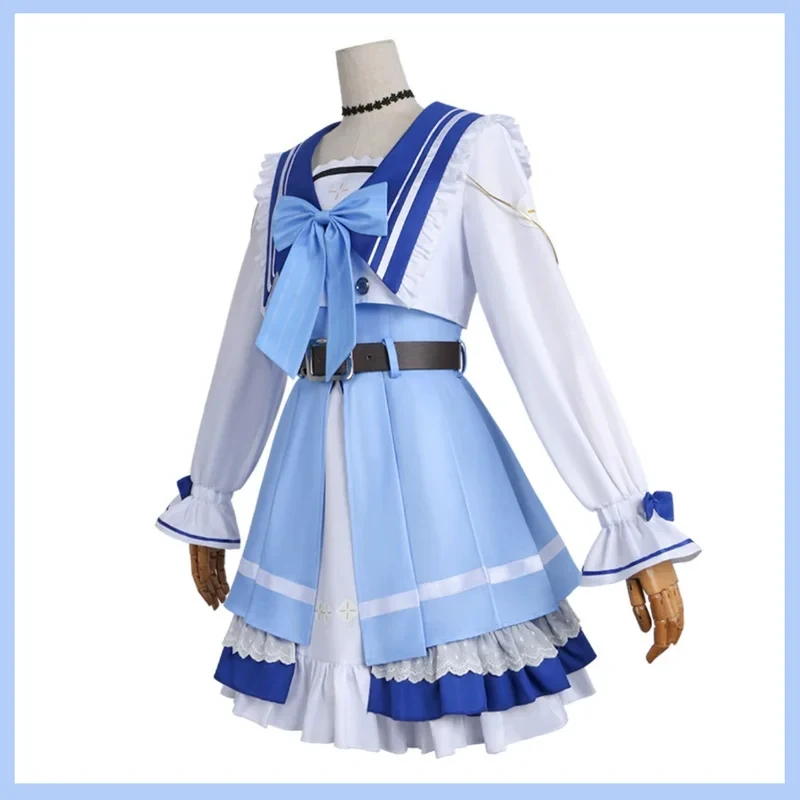 5;e,8\v,5/XqAnime Game Wuthering Waves Phoebe Cosplay Costume Japan South Korea JK Uniform White Coat Skirt Wig Woman f,5'h\8/m' view 5