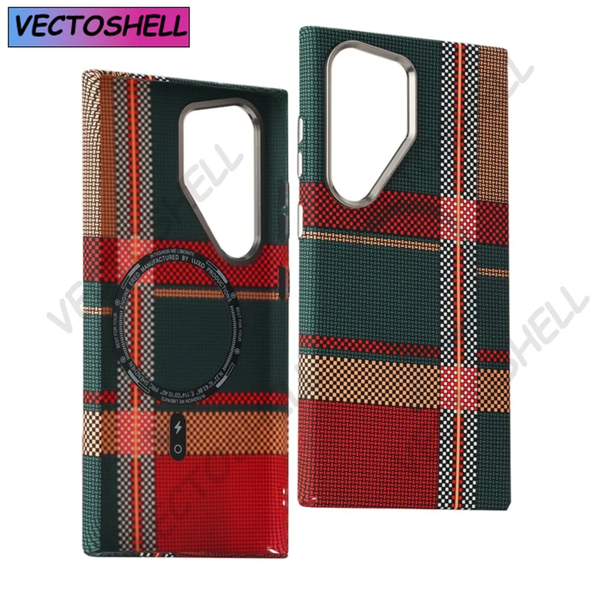 

For Samsung S25 S23 S24 Ultra Plus Carbon Fibre Relief MagSafe Phone Case Wireless Charging PC Shockproof Cover For Galaxy S25+