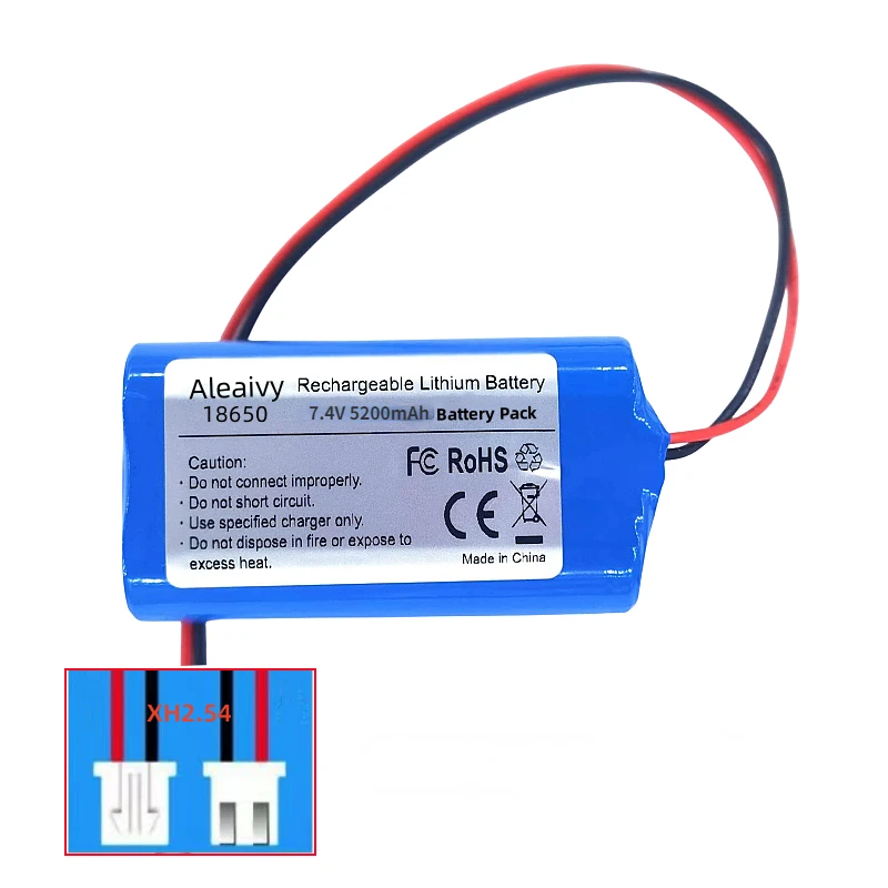 بطارية ليثيوم قابلة للشحن ، تيار عالي ، مصباح LED لصيد الأسماك ، مقبس PH2.0 ، XH2.54 ، 7 4 فولت ، 8.4 فولت ، 12800 مللي أمبير ، 18650