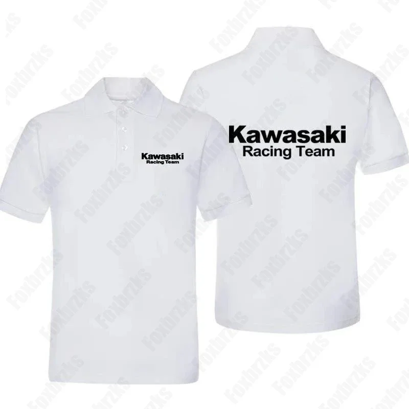 New 2025 Kawasaki Motorcycle Short sleeved Polo Shirt for Men and Women Racing Fans T-shirt Bicycle Short sleeved Clothes