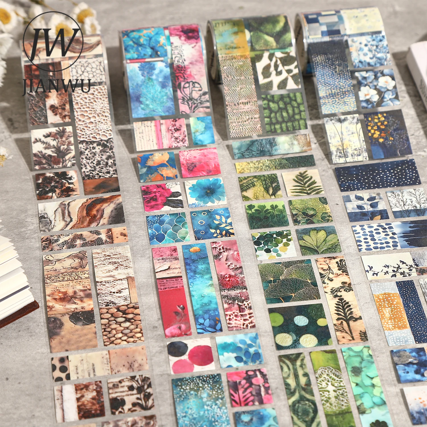 JIANWU Flower Like Secret Realm Series Vintage Plant Floral Landscape Material Collage Tape Creative DIY Journal Stationery