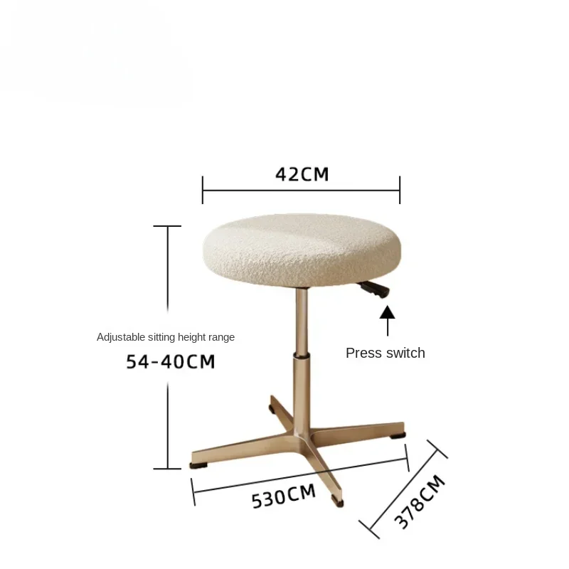 Taburete de maquillaje nórdico moderno, banco de Cachemira ajustable, asientos de cuero de alta clase, silla de tocador sencilla y elegante