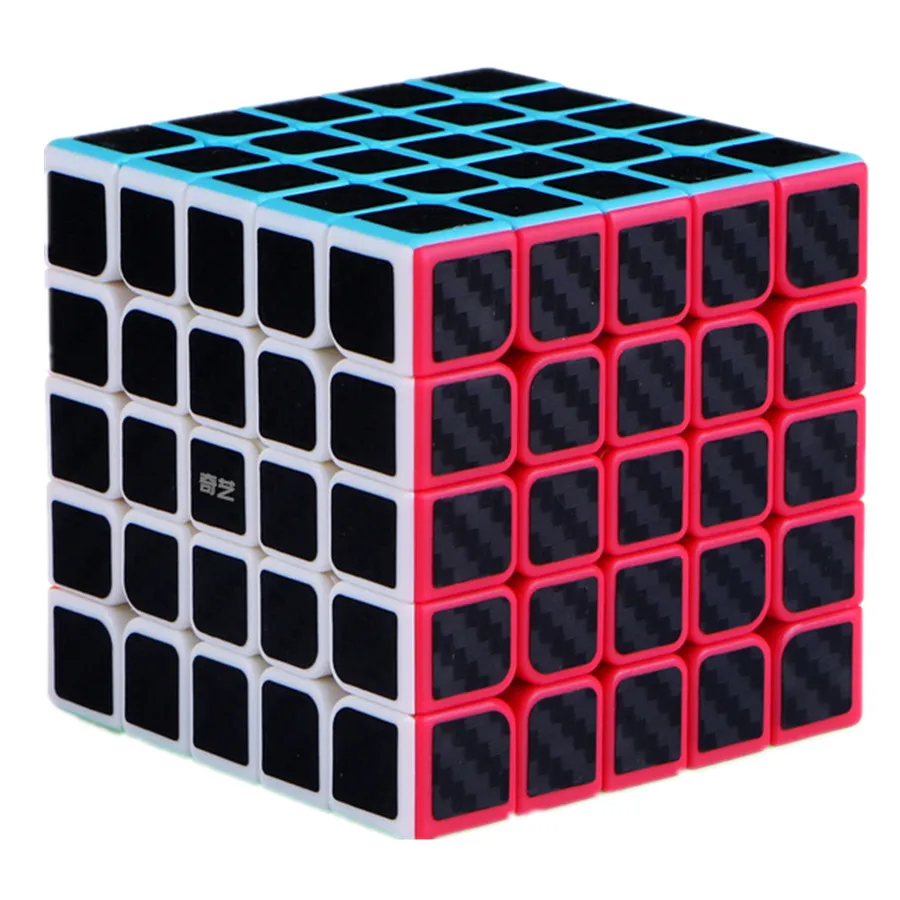 QIYI Cube en Fiber de carbone 2x2 3x3 4x4 5x5 pyramide feuille d'érable autocollant en carbone vitesse magique Cubo Puzzle jouets pour enfants enfants cadeau jouet