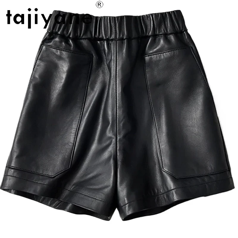 

TAJIYANE Real Sheepskin Shorts Fall Clothes 2024 Women Korean Fashion Genuine Leather Short Wide Leg Mini Pants шорти жіночі