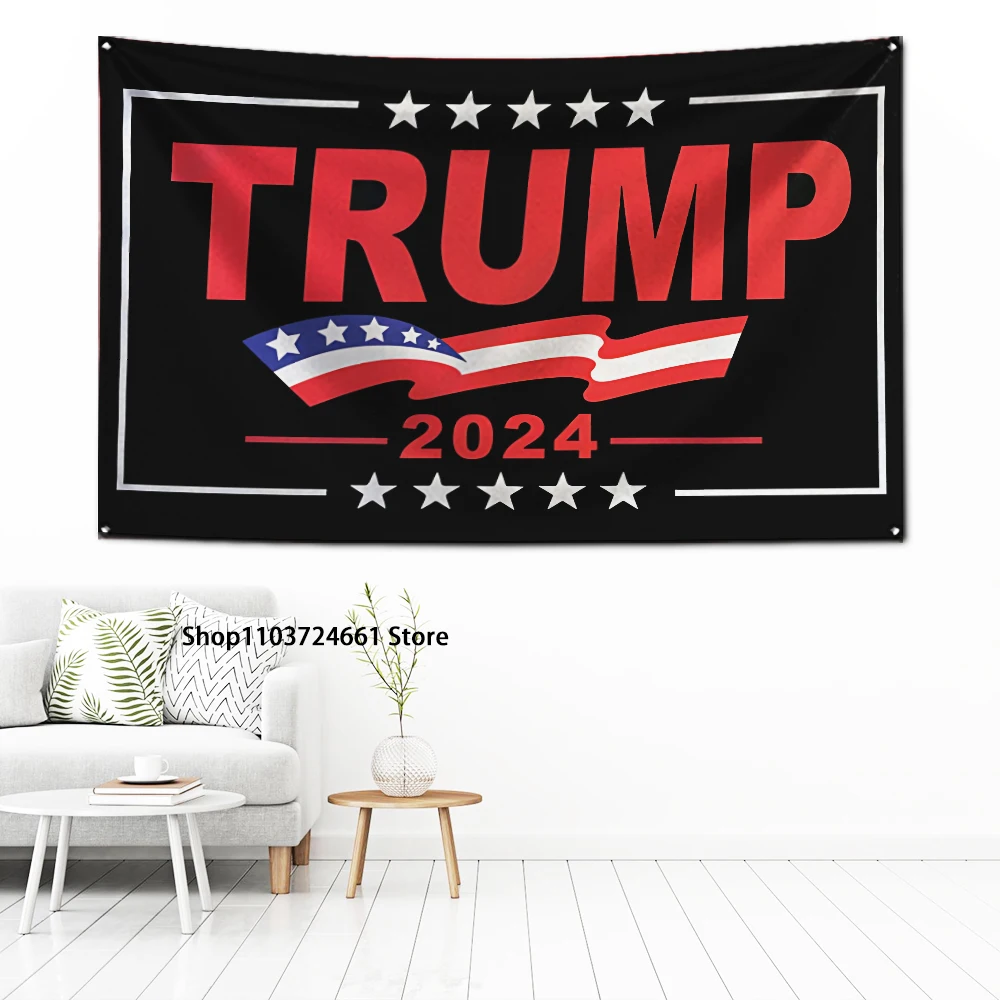 60x90cm  T-Trump 2024 Flag Polyester Digital Printing Banner for Garage Wall Art Out Door Decoration