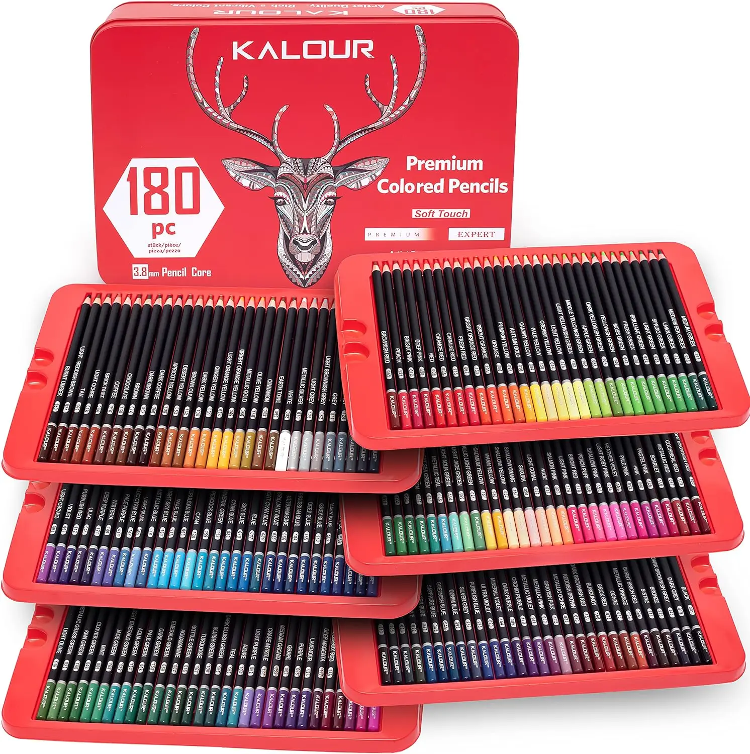 

180 Colored Pencil for Artists - Rich Pigment Soft Core - Oil-Based - Ideal for Coloring Drawing Sketching Shading Blending