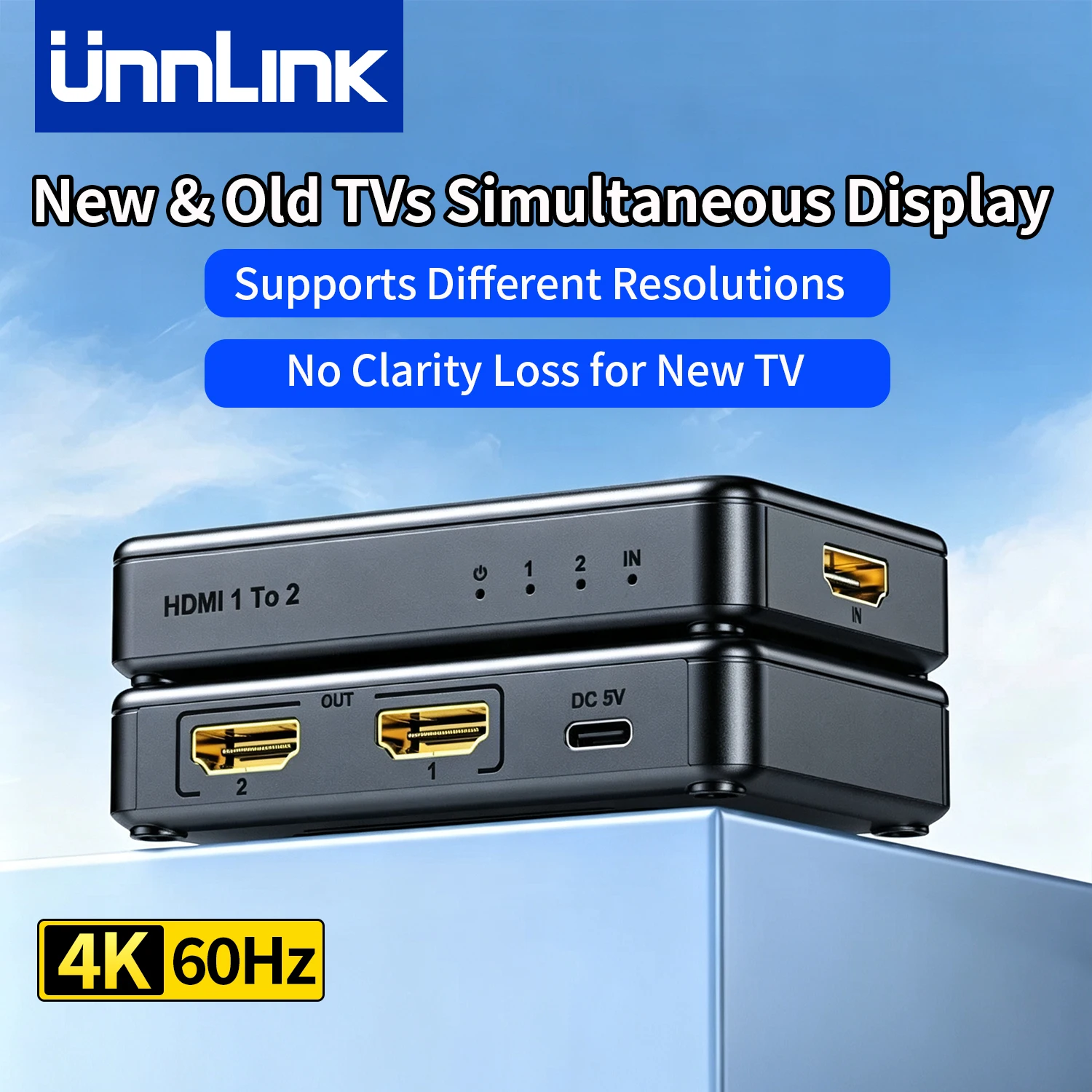 Home Cinema Tv - Divisor HDMI 1x2 Unnlink 4K@60Hz, 1