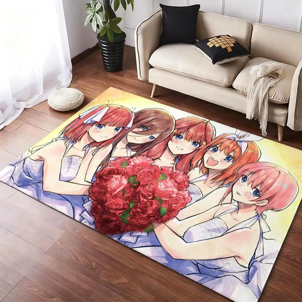 

q-Quintessential Quintuplets Floor Mat Soft Thickened Non-Slip Door Mat for Living Room Home Decor Flannel Rugs