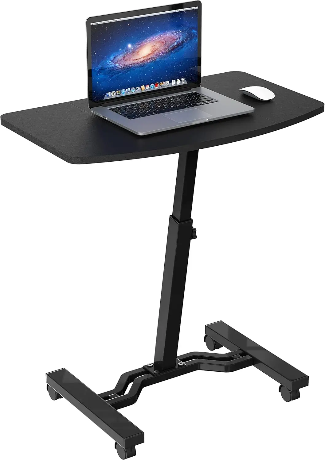 Height Adjustable Mobile Laptop Stand Desk Rolling Cart, Height Adjustable from 71cm to 83cm, Black