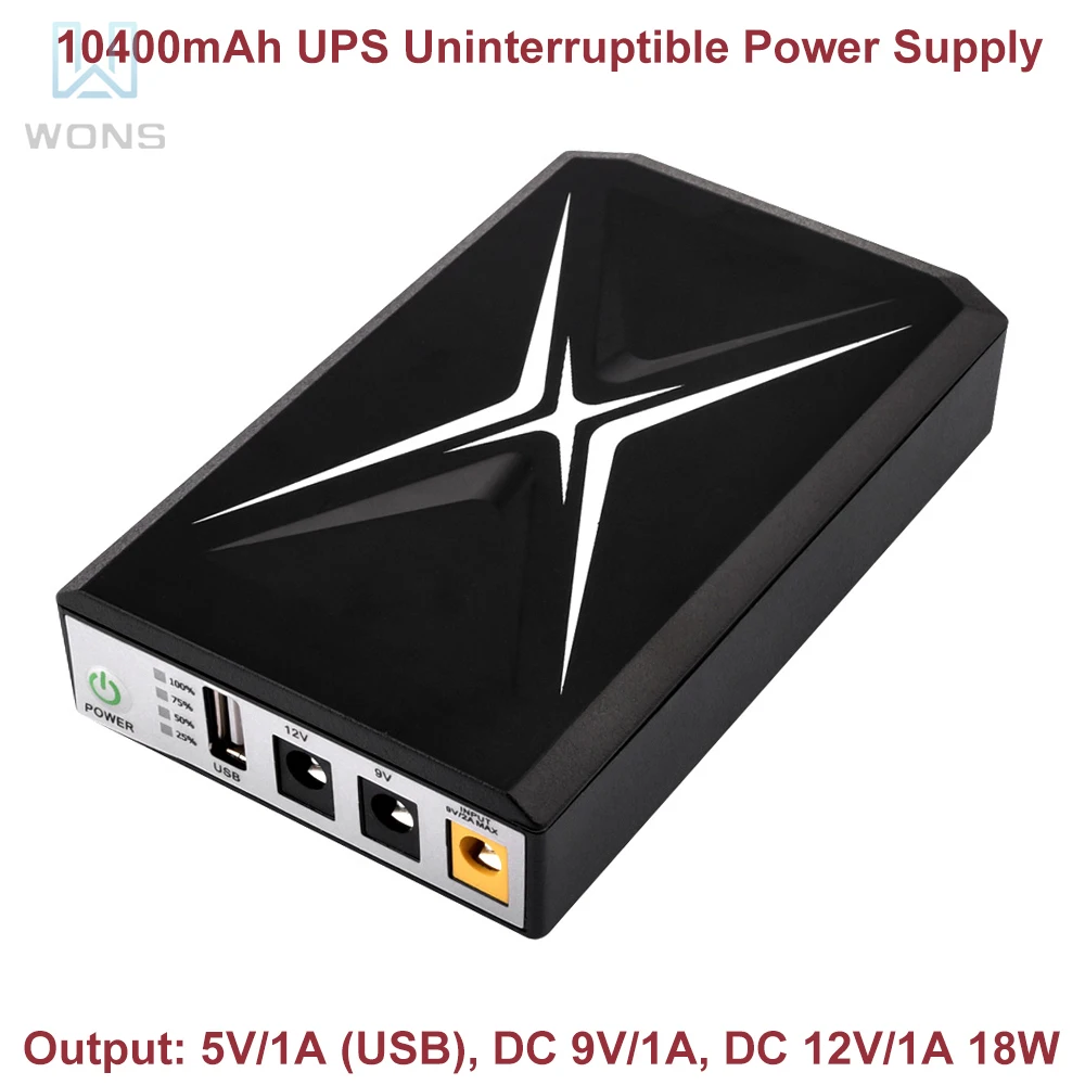 ​ Fuente de alimentación ininterrumpida UPS de 10400mAh, Mini batería de respaldo para cámara de seguridad, enrutador, cámara WiFi, enrutador UPS, banco de energía