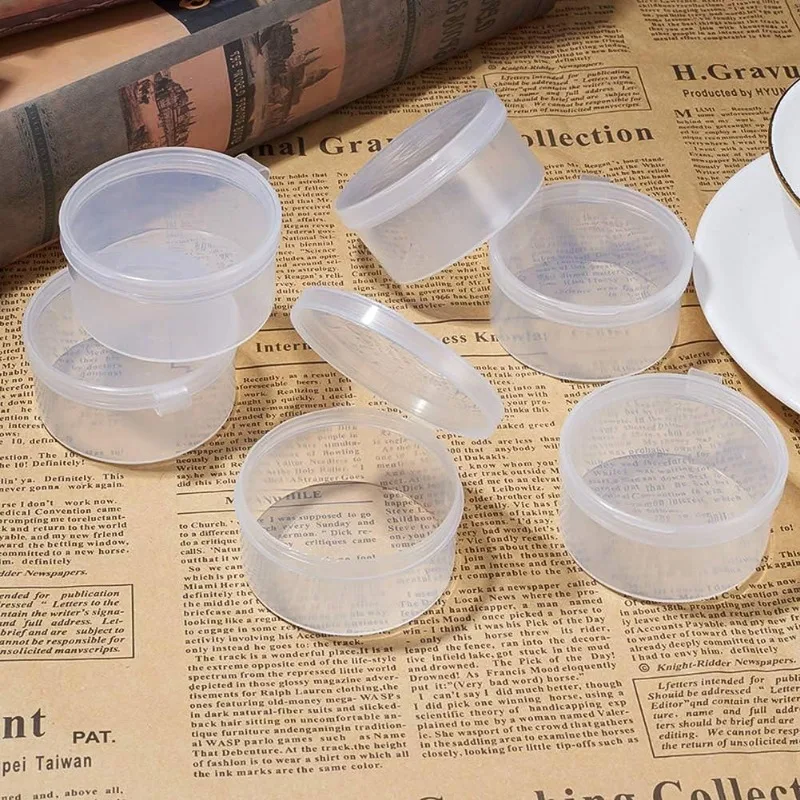 12 Pack Round Clear Plastic Bead Storage Containers Box Case with Flip-Up Lids for ItemsPillsHerbsTiny BeadJewerlry Findings