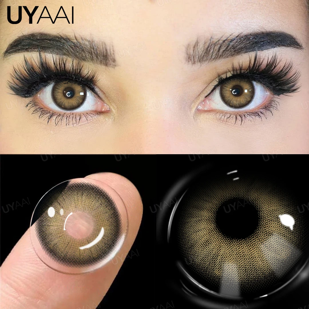 UYAAI  Colored Contact Lenses for Eyes Blue Eyes Lenses Natual Look Brown High Quality Natural Colored Lens Makeup Colorcon
