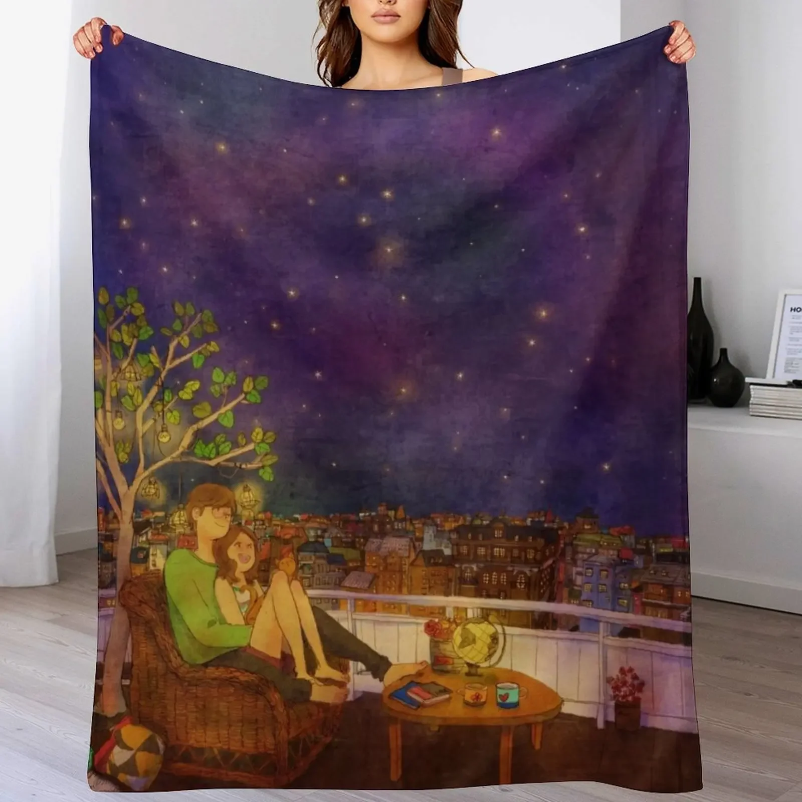 

Puuung Illustration No.96 Throw Blanket Summer Blankets Sofas Of Decoration anime Blankets For Baby Blankets