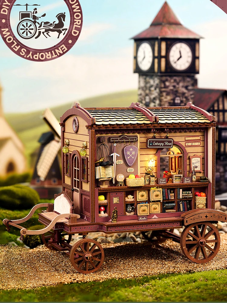 Bricolage flux d'entropie Casa Kit de modèle Miniature en bois Puzzle 3D cabine magique maisons de poupée avec meubles maison de poupée pour amis cadeaux