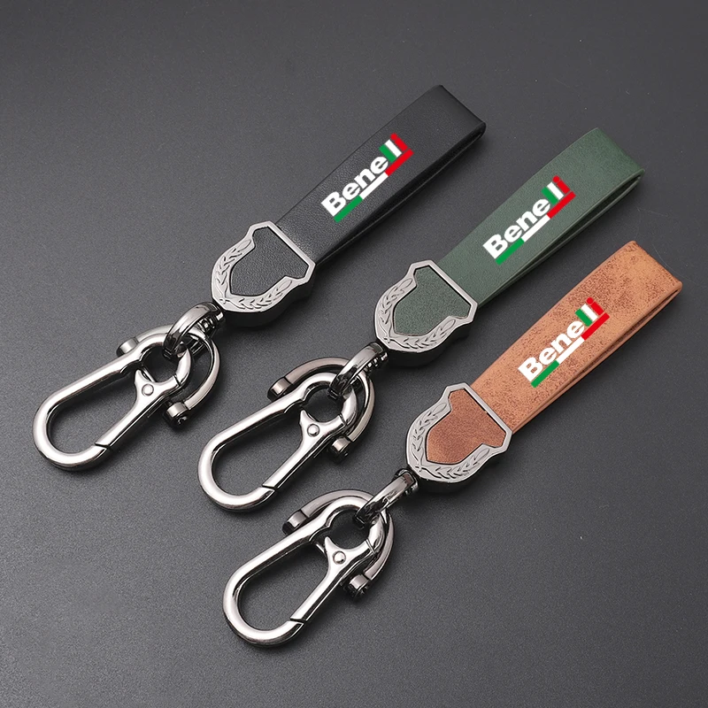 High-quality leather Ultra-clear printing Metal key chain Keychain Suitable for BENELLI motorbike accessories