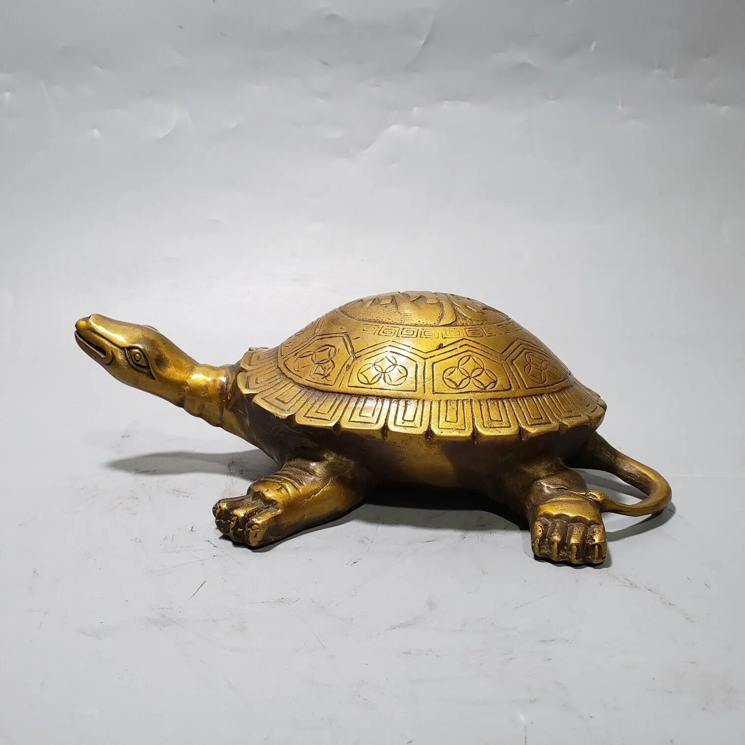 21 cm Chinese Brass animal turtle Statue Bronze turtle Statue sculpture