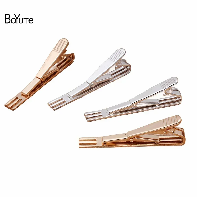 

BoYuTe (10 Pieces/Lot) 51*6MM Metal Brass Tie Clips Classic Design Men's Tie Clip Jewelry Materials