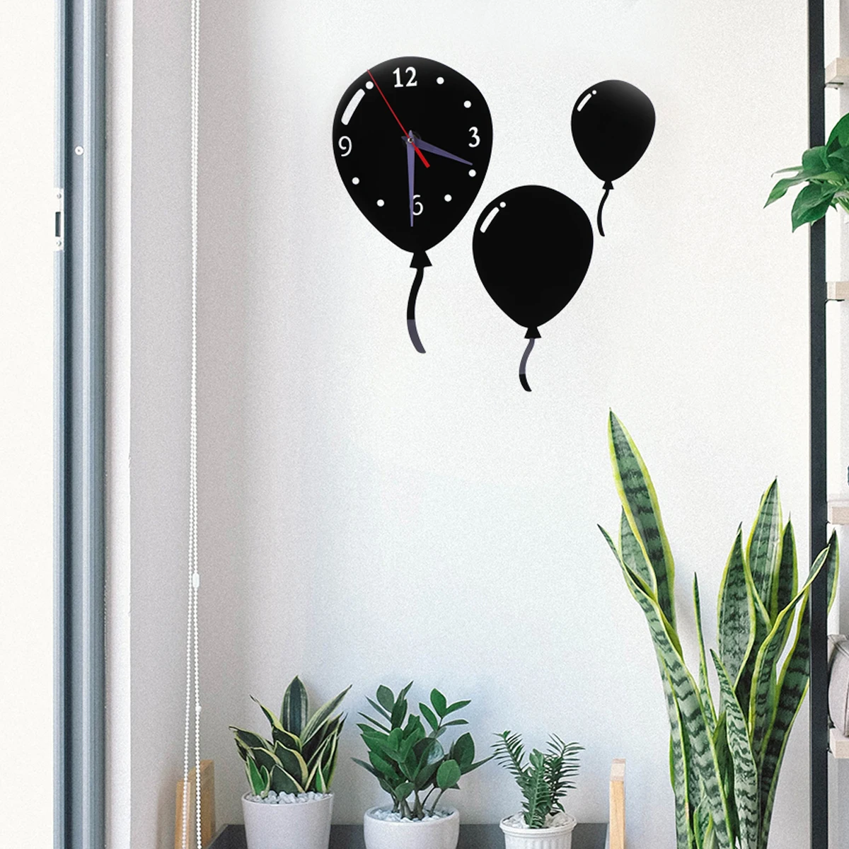 

Mirror Wall Frameless Decoration Reflecting Diy Mirror Clock Balloon Shape Sticking Clock Home Office Ornament