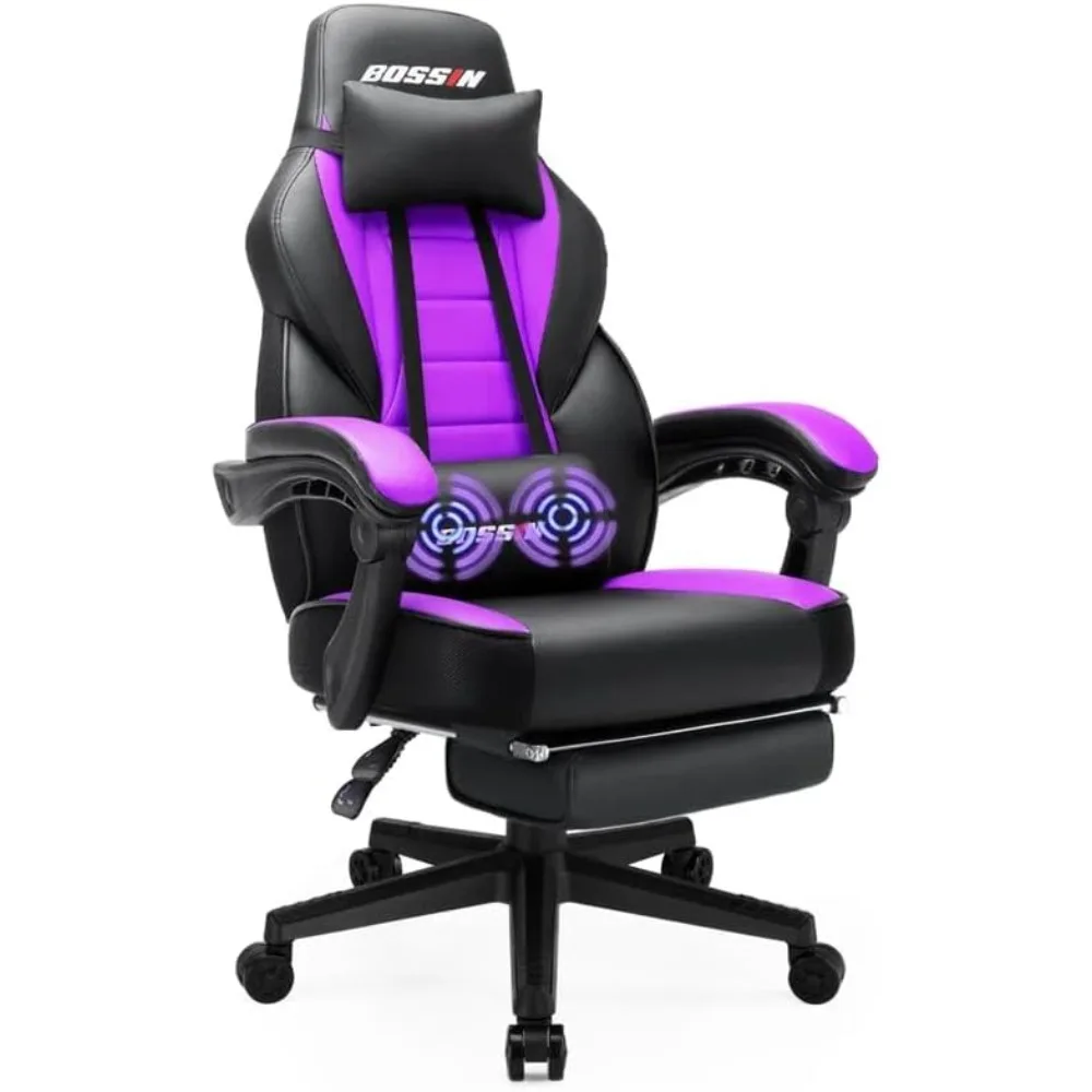 

Massage Gaming Office Chair, 400LBS High Back Computer Chair with Footrest and Headrest, Adjustable Swivel Silla Gamer, Ergonom