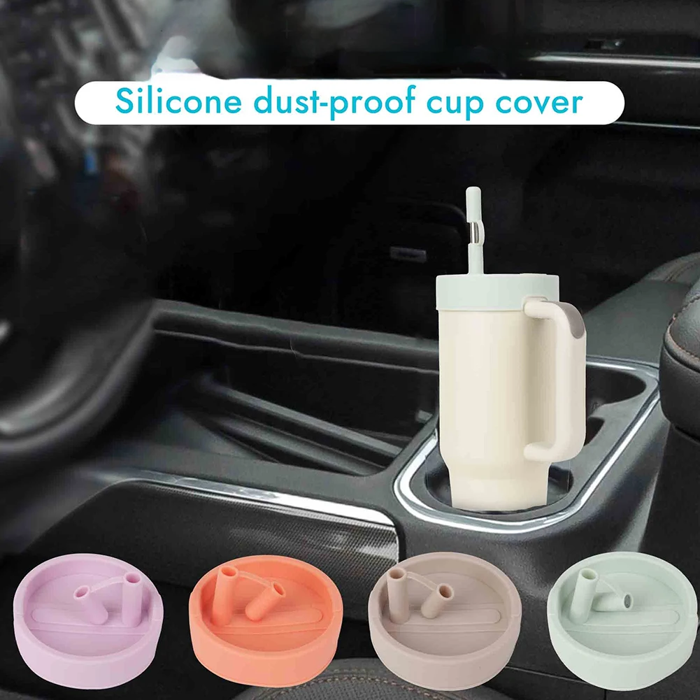 Silicone Dustproof Cup Cover Straw Cap Leak Proof Cup Lid Thermos Covers Reusable Spill Stopper for Stanley 40oz Accessories