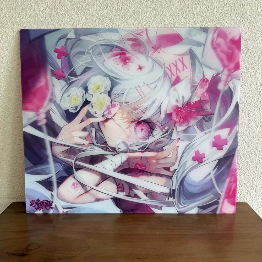 LUMEN CURE Micro-Etched Anime Tempered Glass Gaming Mouse Pad Replica Large Size Gaming Mouse Pad for FPS Games Accessories Gift