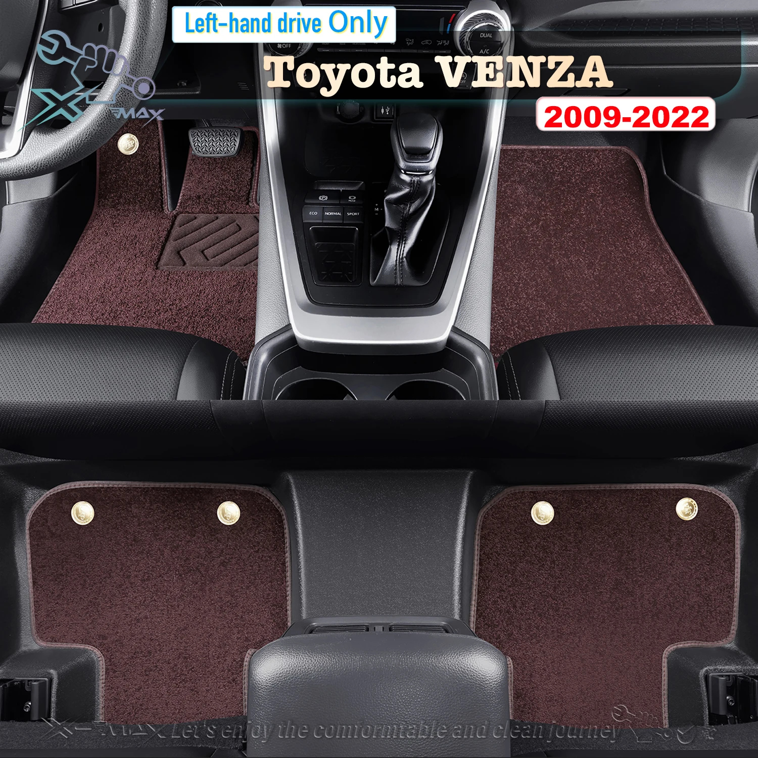 

Left-hand Drive Car Floor Mat For Toyota VENZA 2009-2022 Full Surround Foot Mat Automotive Floor Mat Floor Liner Water-proof Mat