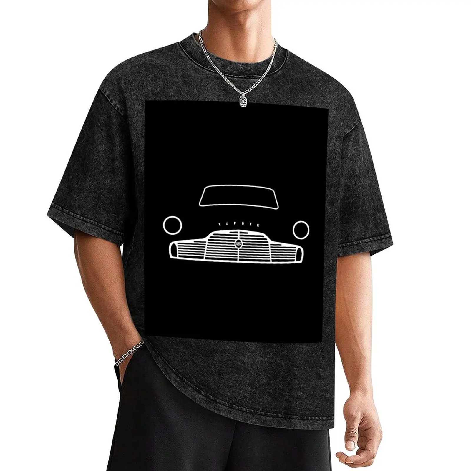 Zephyr Mk II classic car outline graphic (white) T-Shirt new gifts and t-shirts cheap stuff anime stuff luxury clothes men