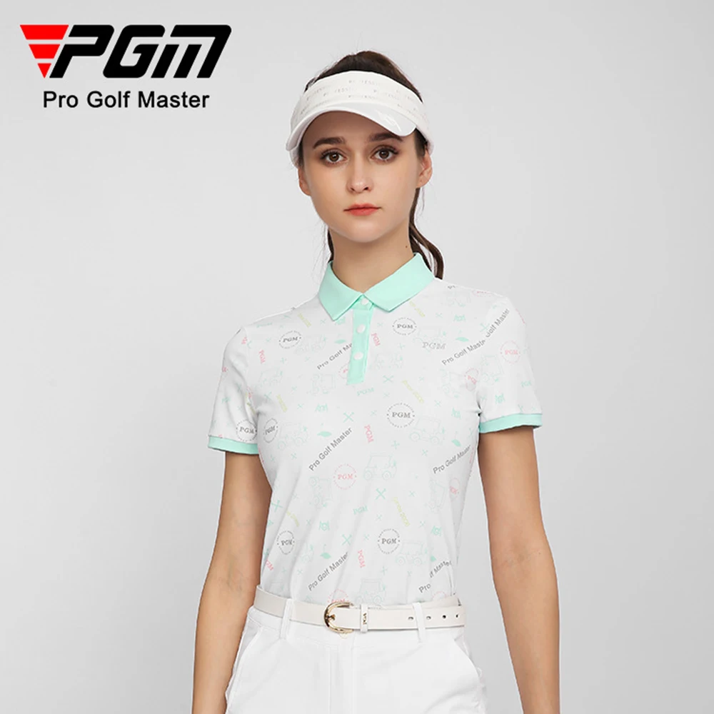 Wiosenno-letnia nowa damska koszulka golfowa z krótkim rękawem sportowa koszulka typu Slim Fit oddychająca i wygodna szybko wysuszona koszulka Polo