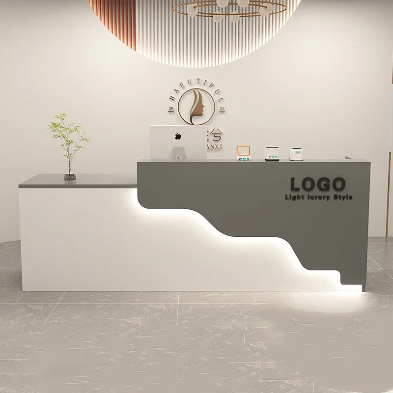 Modern Simple Bar Counter Nordic Commercial Luxury Senior Reception Desk Unique Classic Toonbank Winkel Commercial Furniture