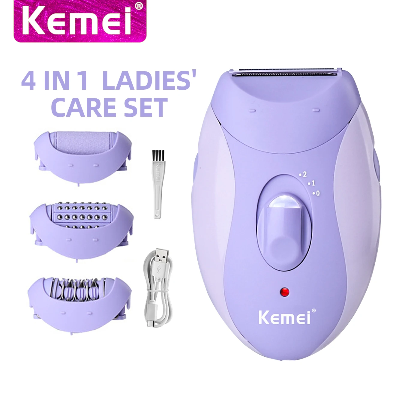 

Kemei 4в1 женский эпилятор электробритва для удаления волос на лице и теле женский триммер для бикини для ног средство для удаления волос подмышек KM-6037