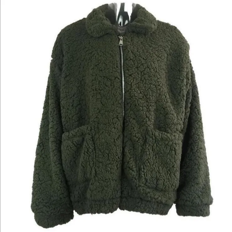 2025 Autumn and Winter Women's Coat Long Sleeve Lapel Warm Imitation Fur Casual Style Women's Coat