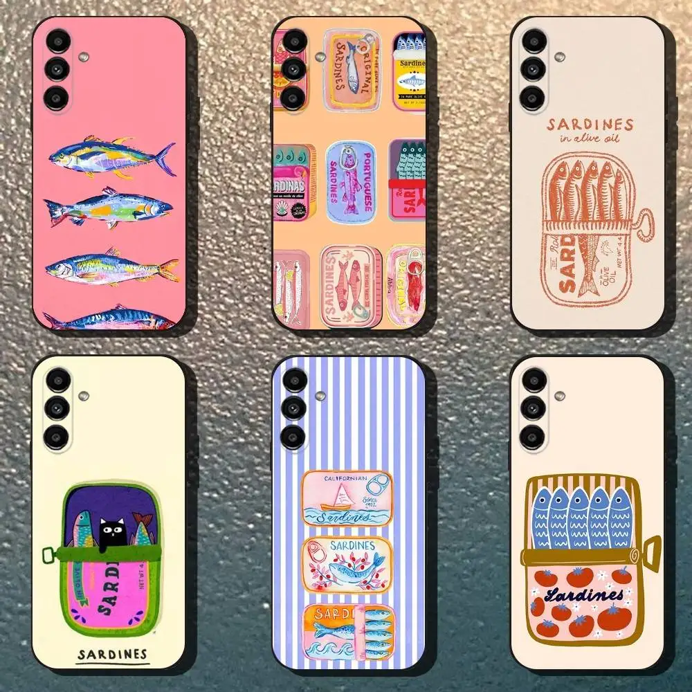 

Colorful Sardines Phone Case For Samsung Galaxy A13,A21s,A22,A31,A32,A52,A53,A71,A80,Soft Black Shell