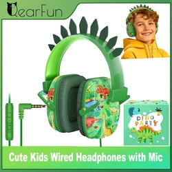 Cute Kids Headpphones Wired with Mic Over-Ear Girls Boys Children's Headphones Online Learn Headset for iPad Computer Kids Gifts