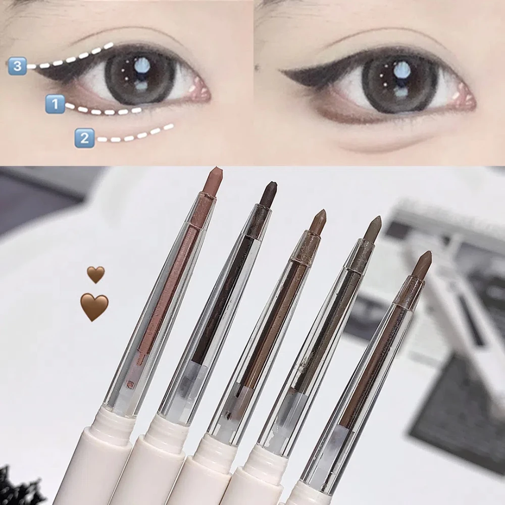 Lápiz Delineador de ojos de gusano de seda mate, resistente al agua, no florece, delineador de ojos de secado rápido, lápiz de sombra de ojos marrón té, maquillaje