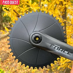 PASS QUEST 8-Stud AERO Round Narrow Wide Chainring 3mm Offset Direct Mount Crankset Gravel Bike AXS 12 Speed Chain 38-54T