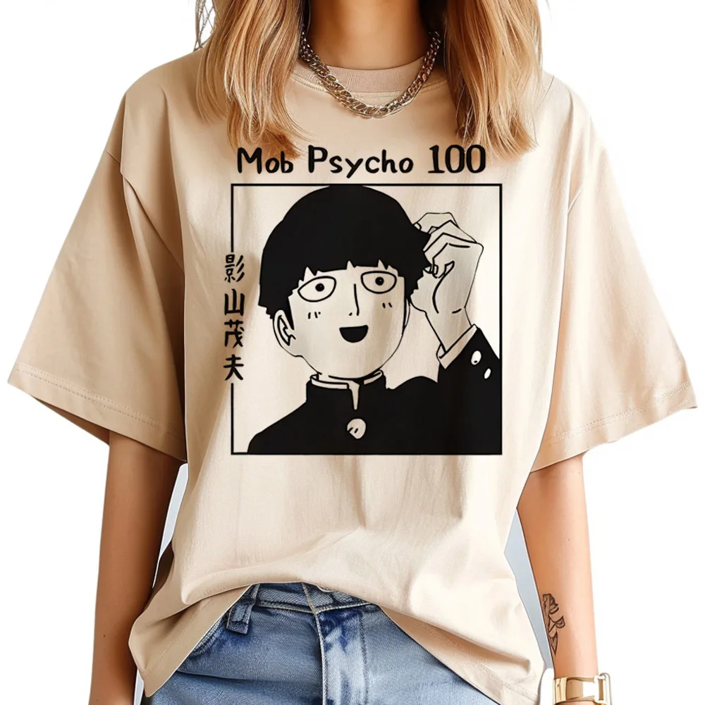 Mob Psycho 100 t shirt teen party vintage jojifuku scene  2000s top tees baddie streetwear korean fashion Retro harajuku view 2